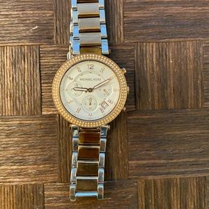 Silver and Rose Gold Watch